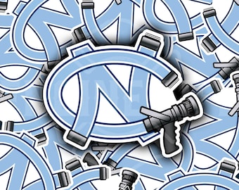 UNC Tarheels Firefighter Vinyl Sticker, Carolina Tarheel Decal