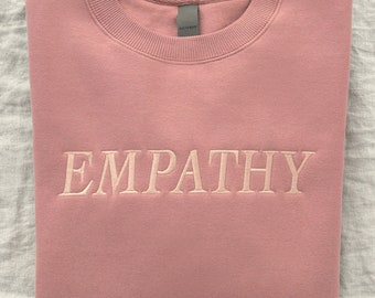 Empathy (Grace & Light) Embroidered Sweatshirt, Blush Pink, Be the Light, Give Grace, Scripture, Bible Crewneck, Pray Apparel, Sweater Gift