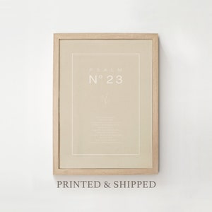 Psalm 23 Framed Art Print | The Lord Is My Shepherd Christian Home Bible Decor
