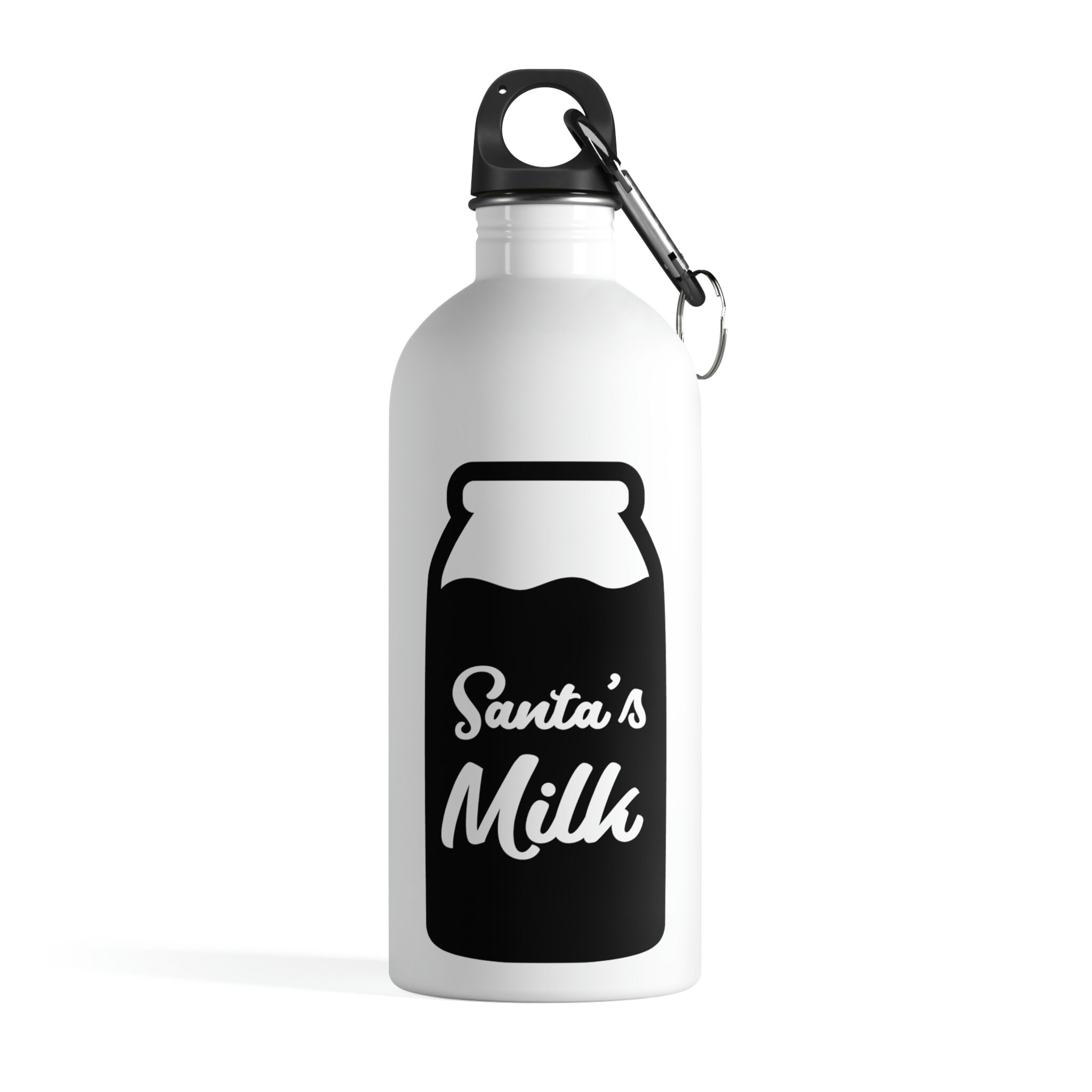 Gym Water Bottle Funny Water Bottle Santa's Milk Water Etsy