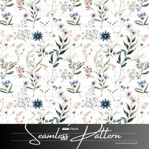 Naadloze bloemmotief bruiloft - bloemmotieven voor stof DIY projecten, bruiloft thema achtergrond en overlays, uitnodiging en kaart Cover