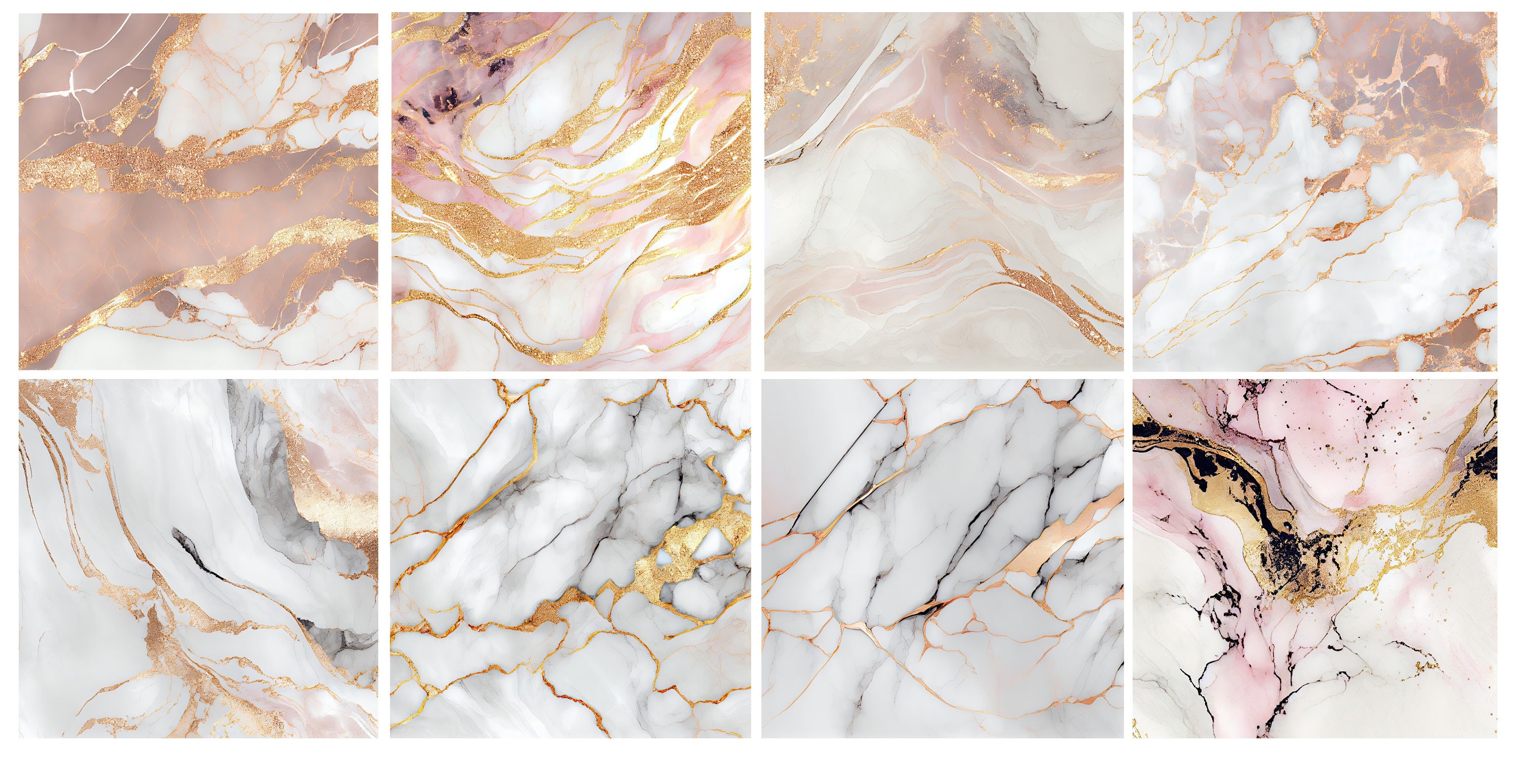 Rose Gold Marble Digital Paper Printable Paper for Scrapbook, Wedding Invitations, and More ...