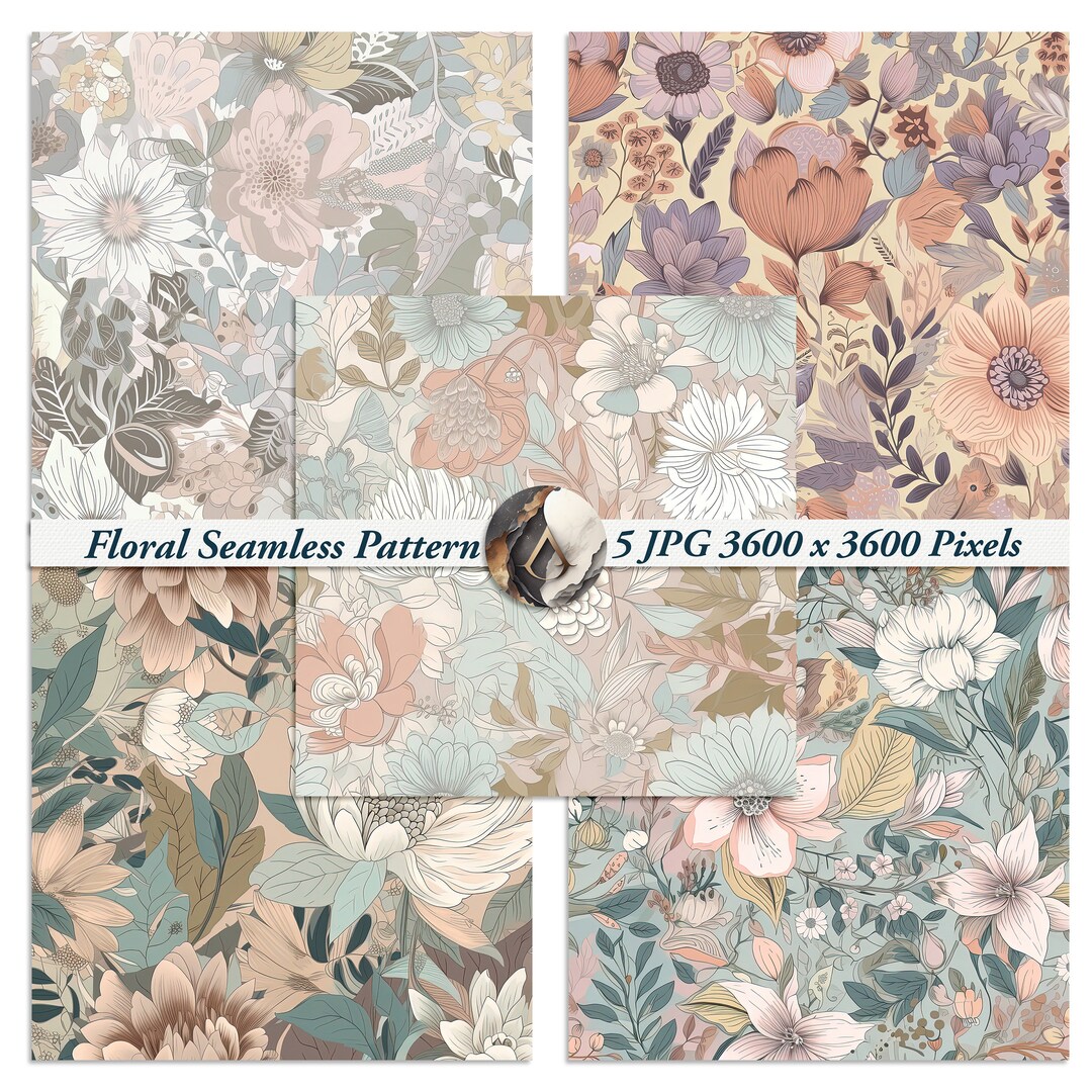 Spring Floral Seamless Pattern Digital Paper - Perfect for DIY Gift ...