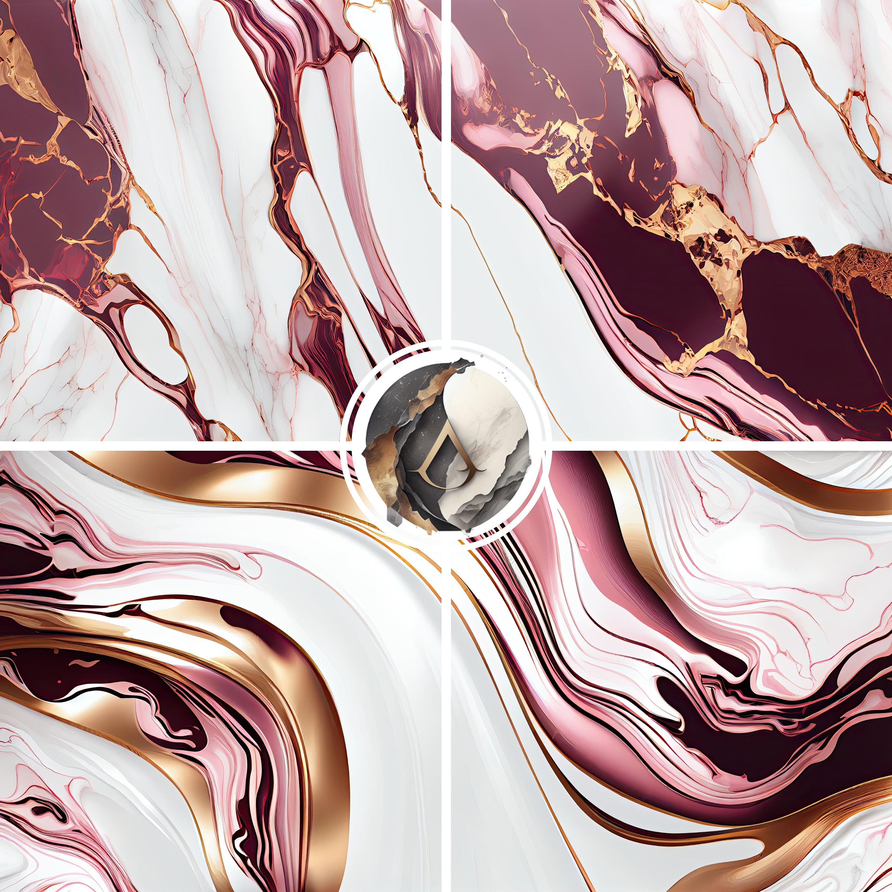 Rose Gold Marble Digital Paper Printable Paper for DIY Scrapbook ...