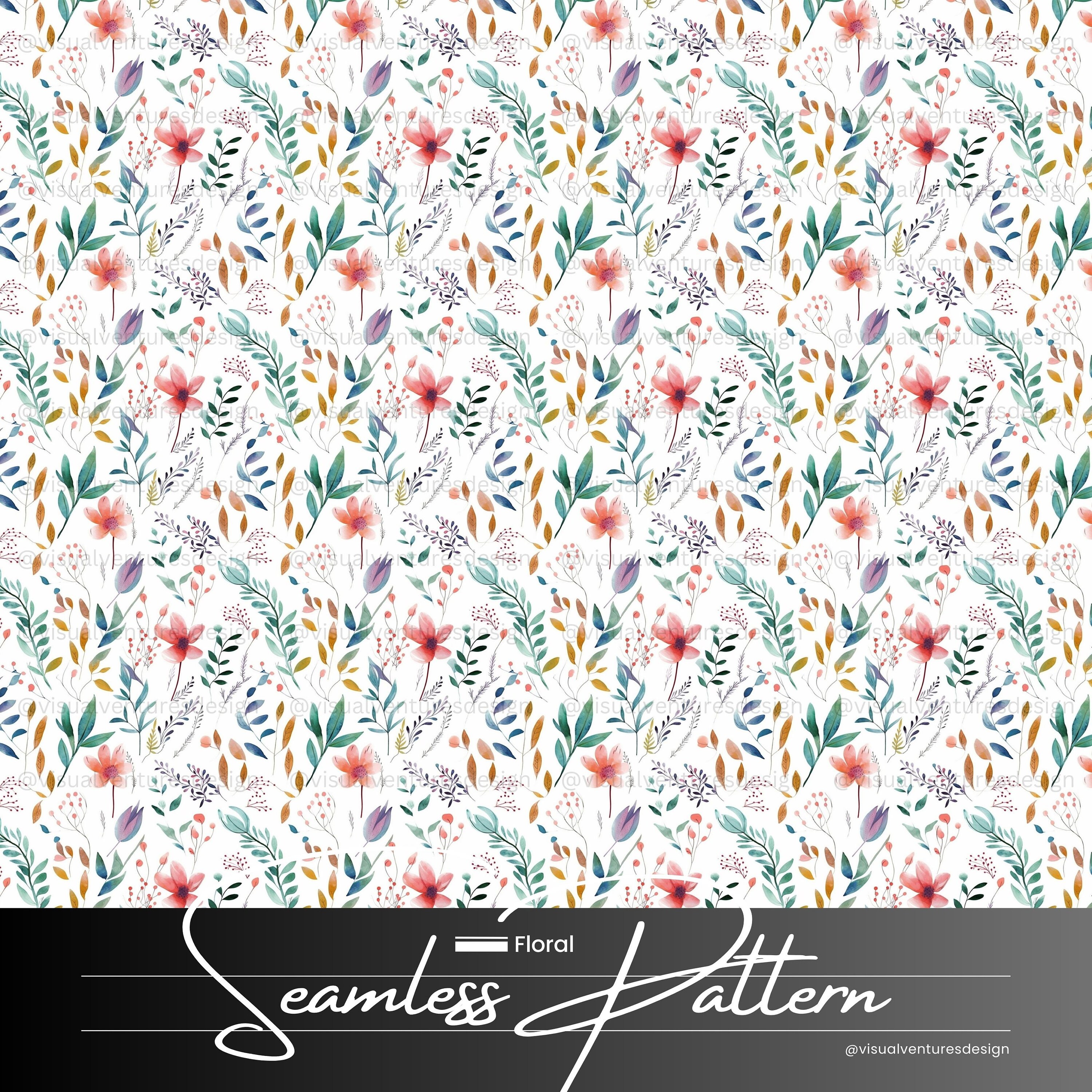 Watercolor Flowers Digital Paper Floral Seamless Pattern for - Etsy