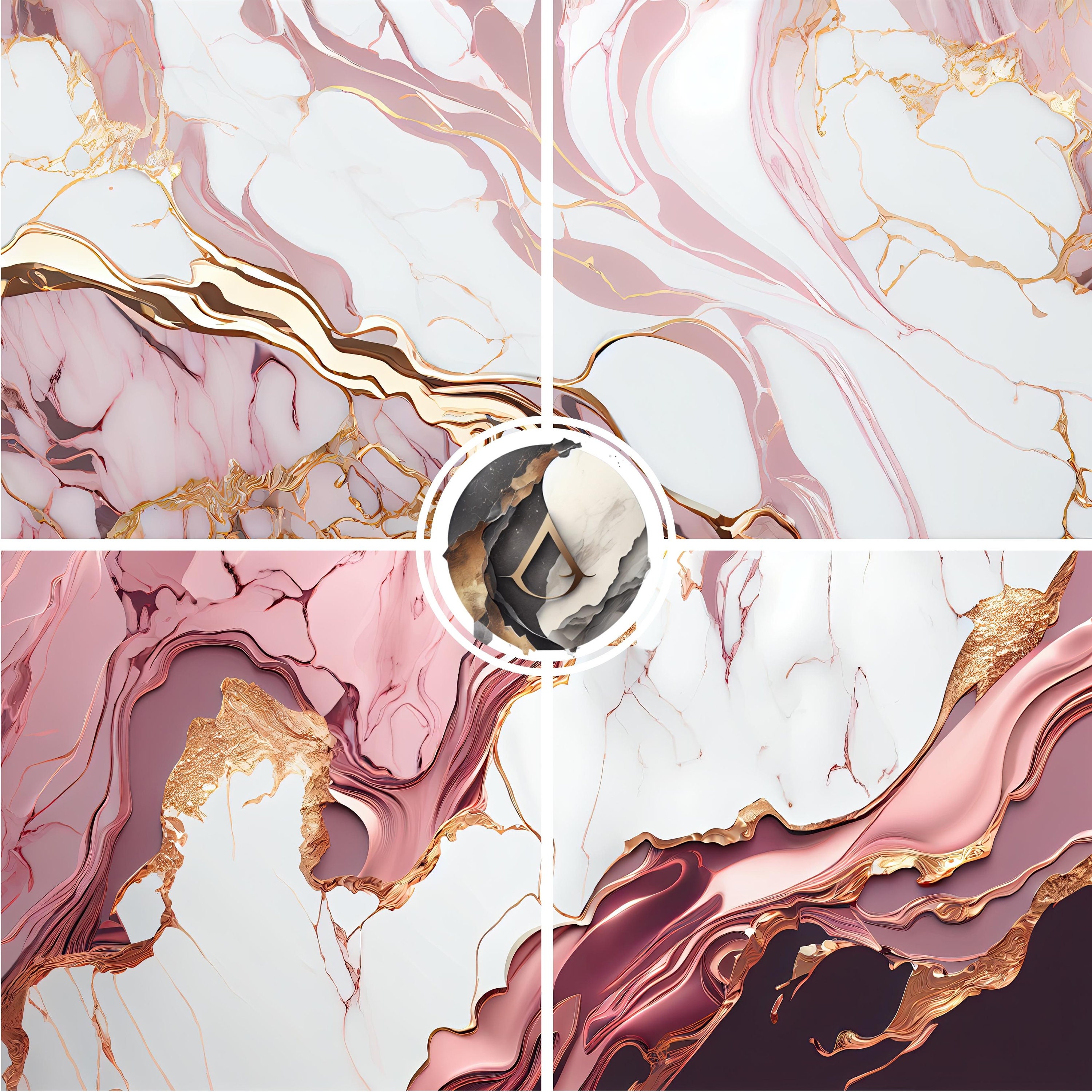 Rose Gold Marble Digital Paper Printable Paper for DIY Scrapbook, Wedding Invitations, Tumbler ...