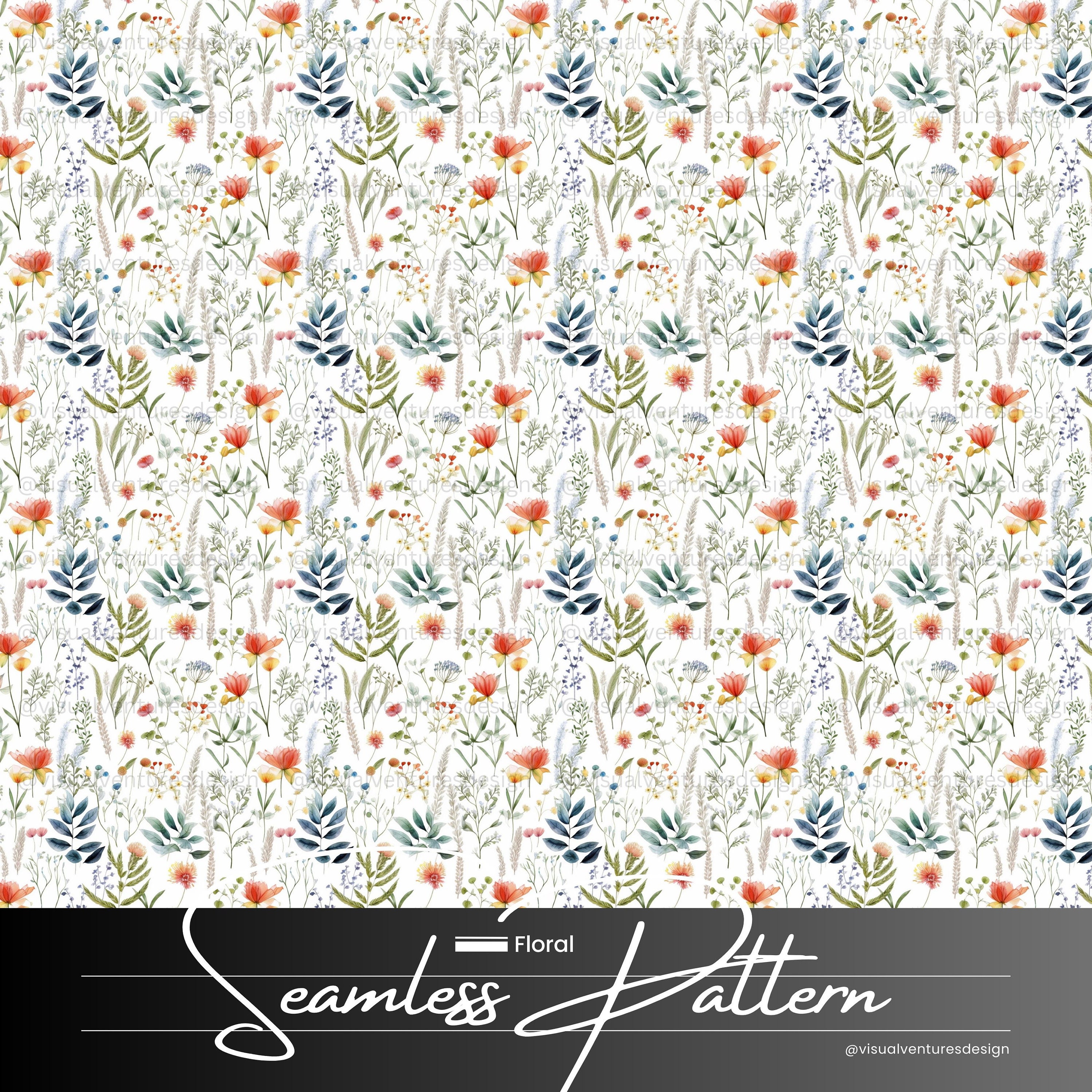 Watercolor Flowers Digital Paper Floral Seamless Pattern for - Etsy