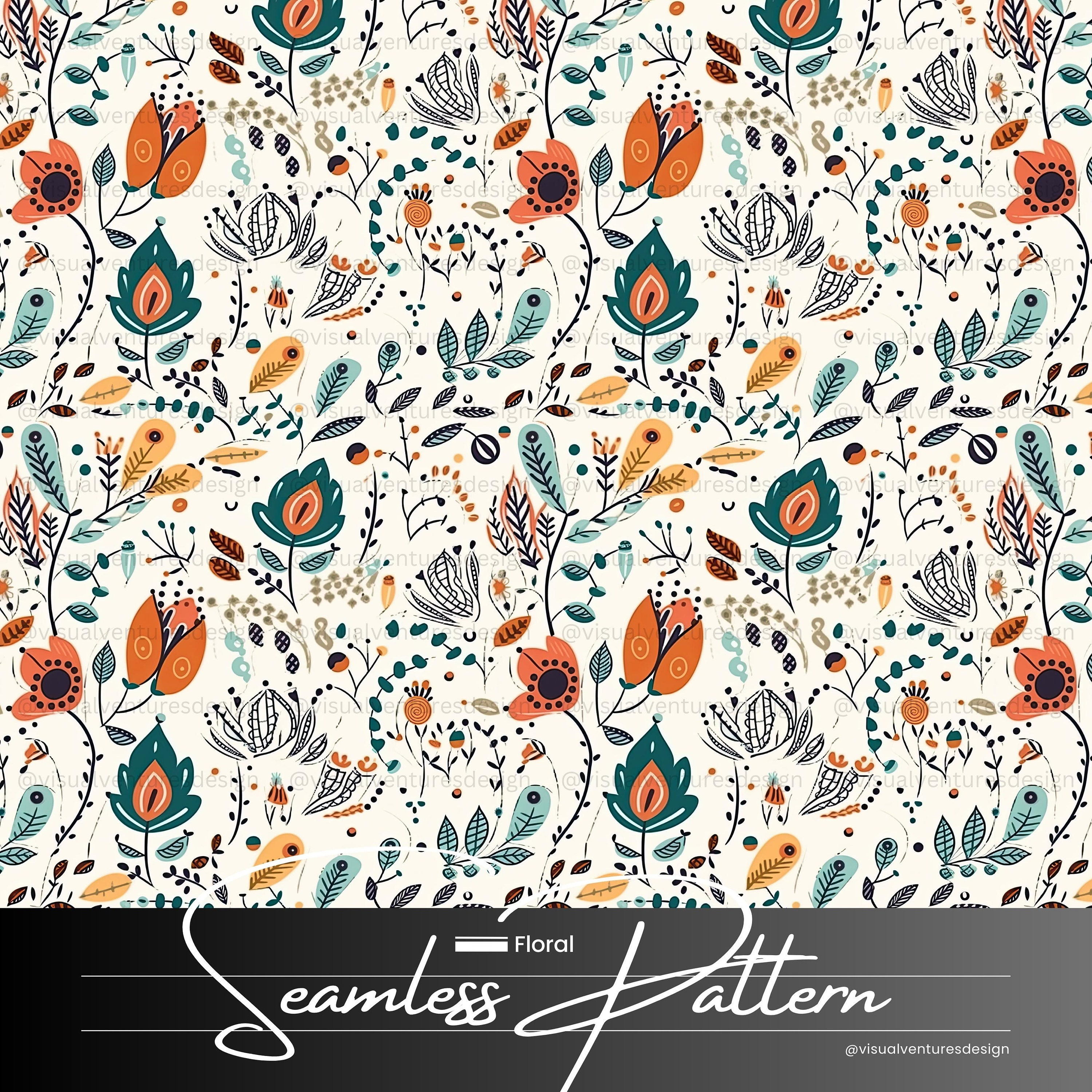 Boho Floral Digital Paper | Unique Flower Seamless Patterns | Designs ...