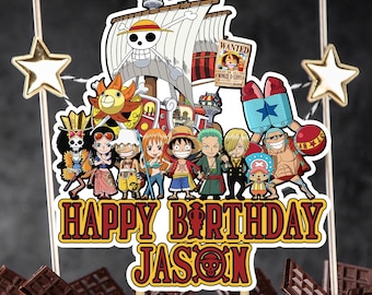 Anime Happy Birthday Cake Topper | Cupcake Toppers