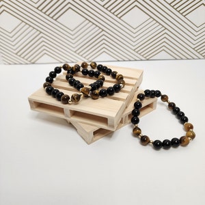 Beaded Bracelet • Eye Tiger Bead • Delicate Bracelet • Natural Gemstone • Minimalist • Meditation Bracelet•