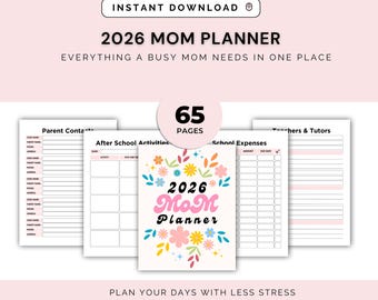 Mom Planner Printable | Family Organizer, Daily & Weekly (PDF Pattern)