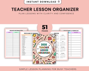 Teacher Lesson Planner | Weekly & Monthly Organizer (PDF Printable)