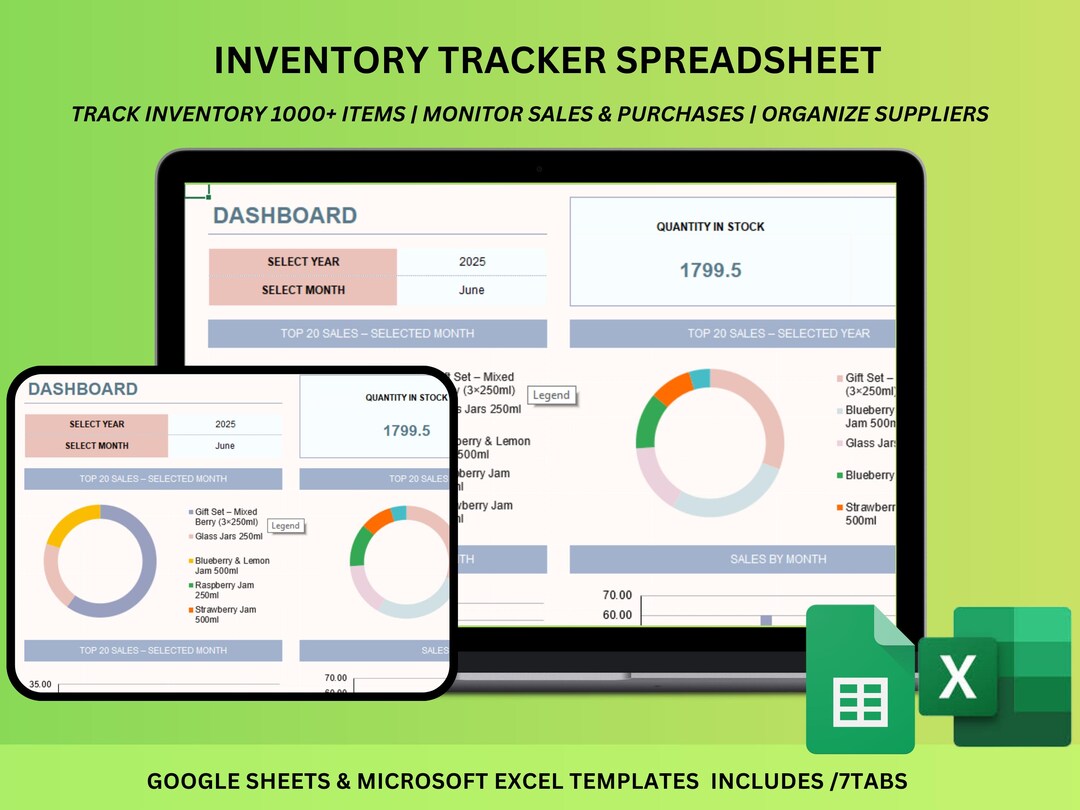 Inventory Tracker Spreadsheet | Small Business Stock Management (excel ...