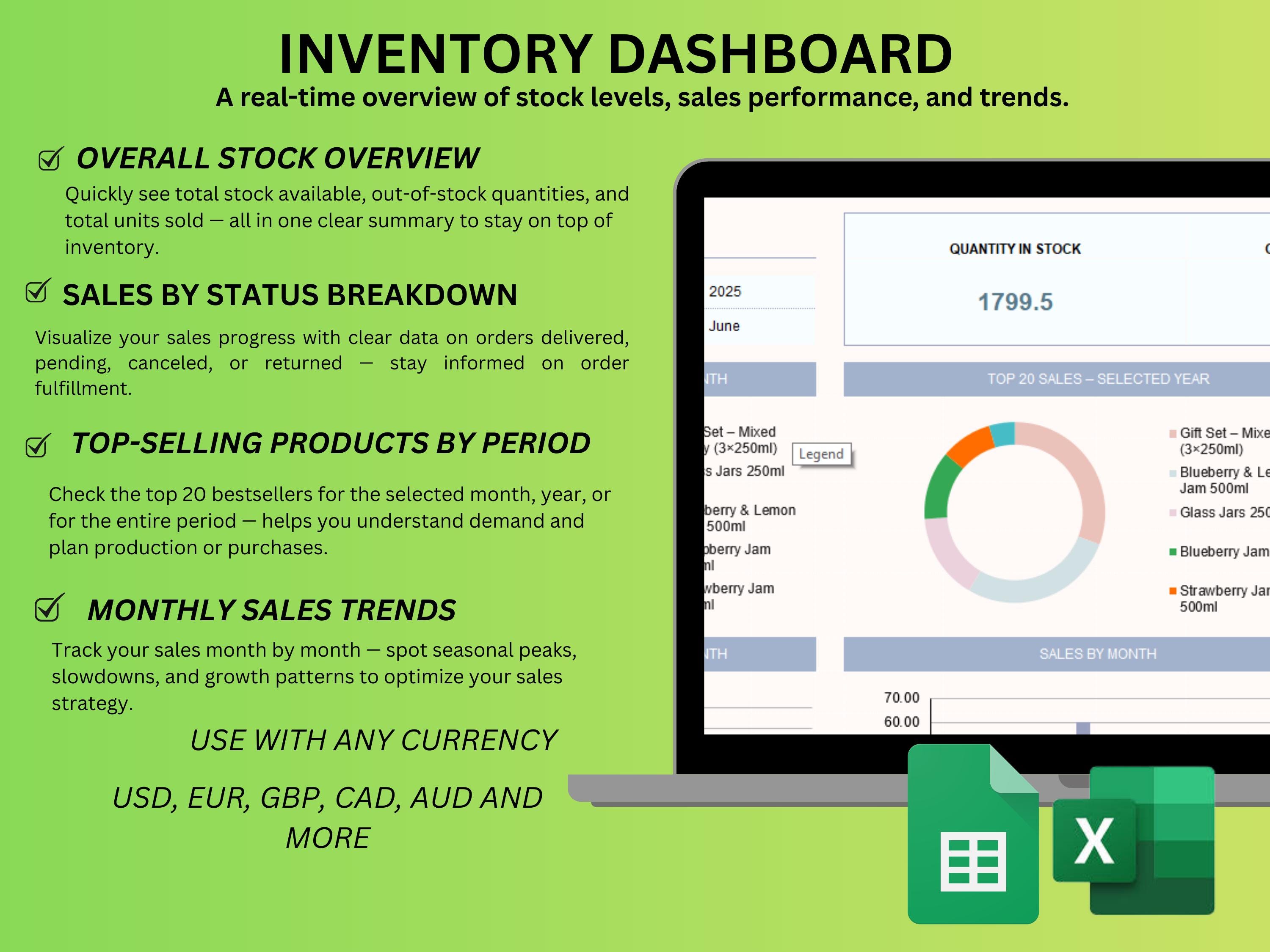 Inventory Tracker Spreadsheet | Small Business Stock Management (excel ...