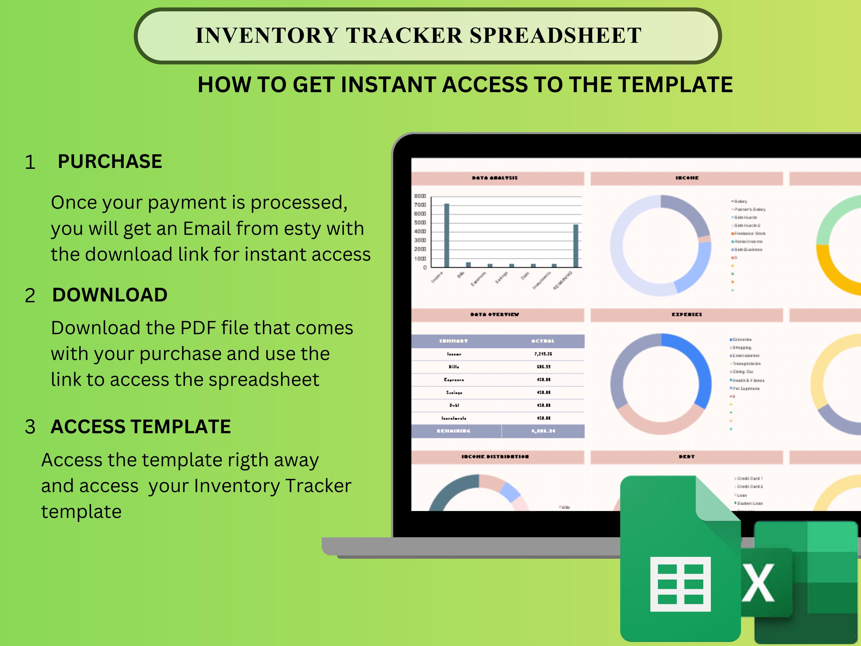 Inventory Tracker Spreadsheet | Small Business Stock Management (excel ...
