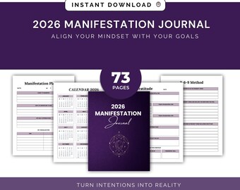 Manifestation Journal Printable | Law of Attraction Planner | Goal Setting & Mindset Journal | Affirmation Workbook PDF