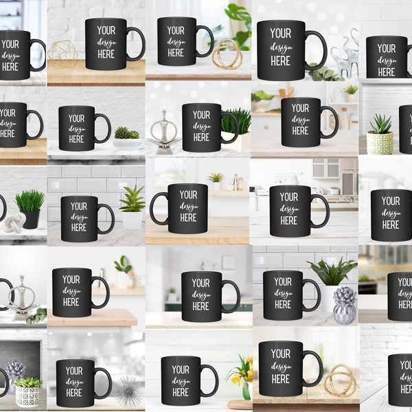 25 Black Mug Mockups Coffee Cup Mock up Bundle modern Mock Up Photograph Styled Stock Photo Template Coffee Cup Mockup JPG Digital Download