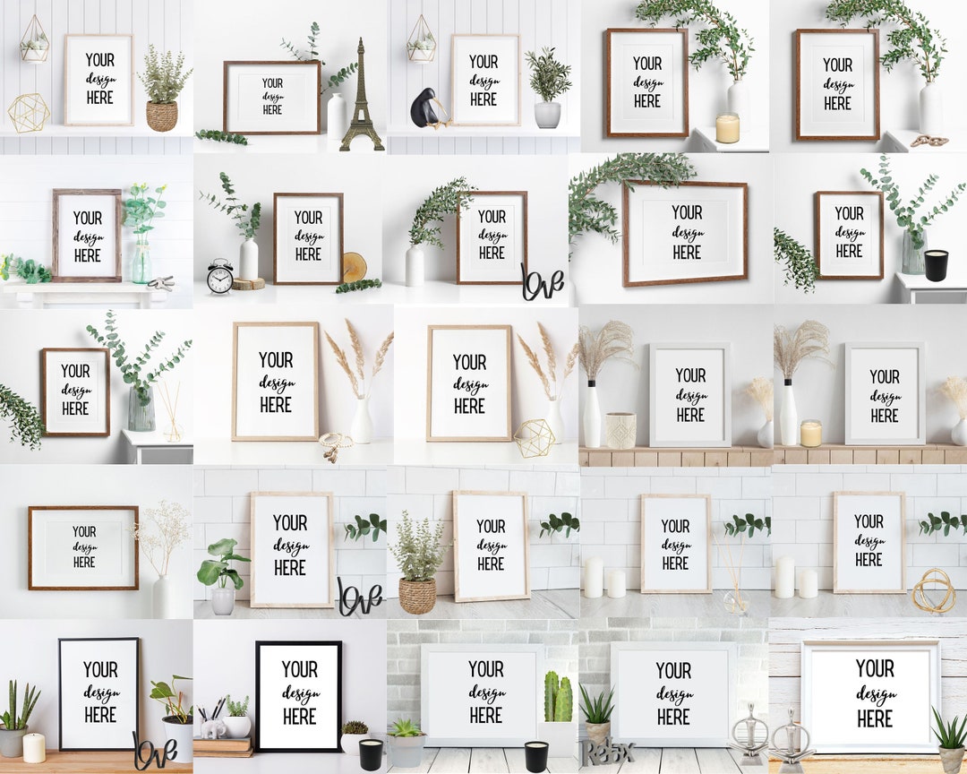 25 Frame Mockups Frame Mock up Bundle Modern Mock up Photograph Styled ...