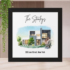Ritratto personalizzato della casa, pittura della casa, ritratto della casa da foto, regalo di chiusura dell&#39;agente immobiliare, regalo di inaugurazione della casa, pittura della casa, ritratto personalizzato