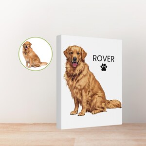 Canvas Print, Custom Cartoon Portraits Using Pet Photo Personalized Digital Dog Cat Memorial Art, Stretched Wall Art, Gift for Pet Lovers,