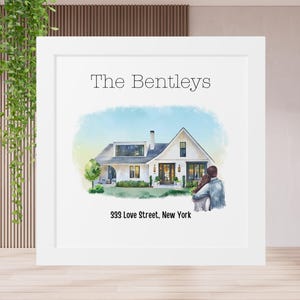 Ritratto personalizzato della casa, pittura della casa, ritratto della casa da foto, regalo di chiusura dell&#39;agente immobiliare, regalo di inaugurazione della casa, pittura della casa, ritratto personalizzato