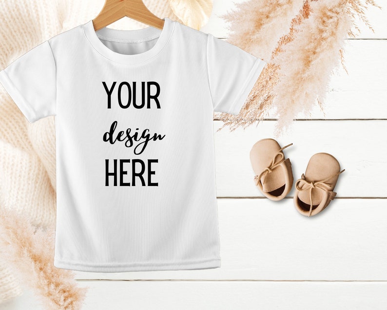 White Kids Shirt Mockup Tshirt Mockup Toddler Tee Mockup Rustic Boho