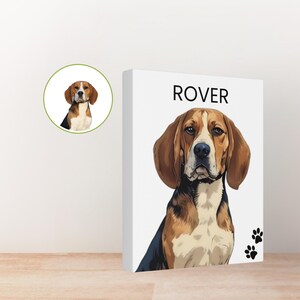 Canvas Print, Custom Cartoon Portraits Using Pet Photo Personalized Digital Dog Cat Memorial Art, Stretched Wall Art, Gift for Pet Lovers