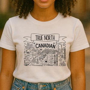 Canadian Doodle T-Shirt: True North Strong and Free Unisex Tee