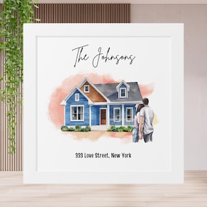Ritratto personalizzato della casa, pittura della casa, ritratto della casa da foto, regalo di chiusura dell&#39;agente immobiliare, regalo di inaugurazione della casa, pittura della casa, ritratto personalizzato