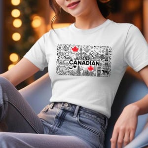 Canadian Pride T-Shirt: True North Doodle Design