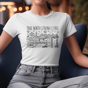 Canadian Pride T-Shirt: True North Doodle Design