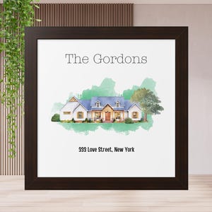 Ritratto personalizzato della casa, pittura della casa, ritratto della casa da foto, regalo di chiusura dell&#39;agente immobiliare, regalo di inaugurazione della casa, pittura della casa, ritratto personalizzato