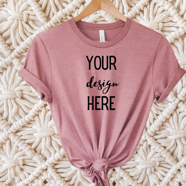 Bella Canvas 3001 Mockup Heather Mauve shirt Mockup T-shirt Mock-up Bachelorette Mock Up Photo Mockup Stock Photo JPG Digital