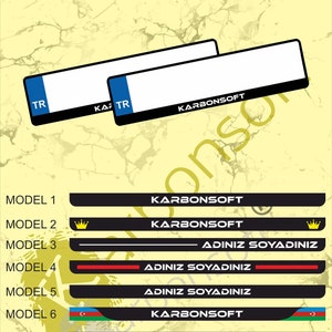 2x Personalized License Plate Frame Holder For Any Car Universal Glossy European Standard High Satisfaction
