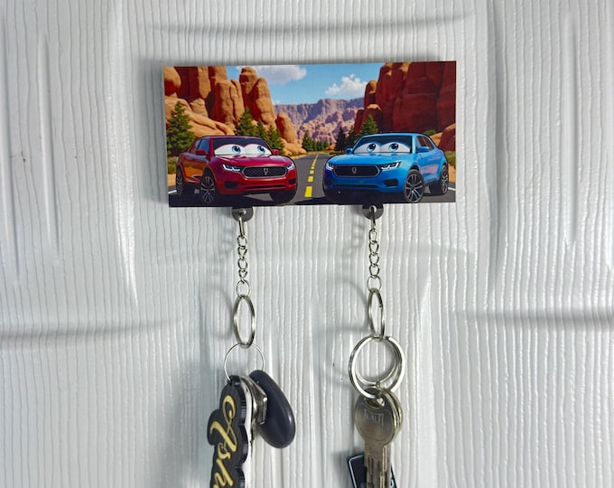 Featured listing image: Adorable Car Themed Key Holder Stylish & Practical Home Decor Key Organizer  Key Holder Keyring Hanger Keyring  Perfect Gift for Car Couples