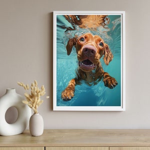 Hungarian Vizsla, Dog Poster, Dog Decor, print, Vizsla puppy, kids decor, ai art, Hungarian Vizsla dog, Vizsla dog, Vizsla Mom, Vizsla Dad