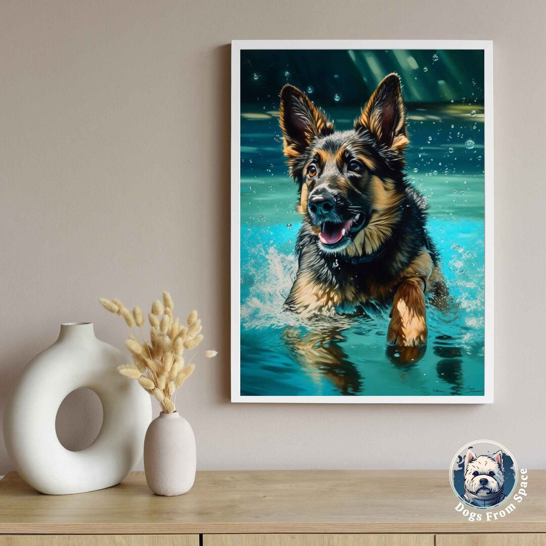German Shepherd, Dog Poster, Dog Decor, Print, Dog Art, GSD, Shepherd