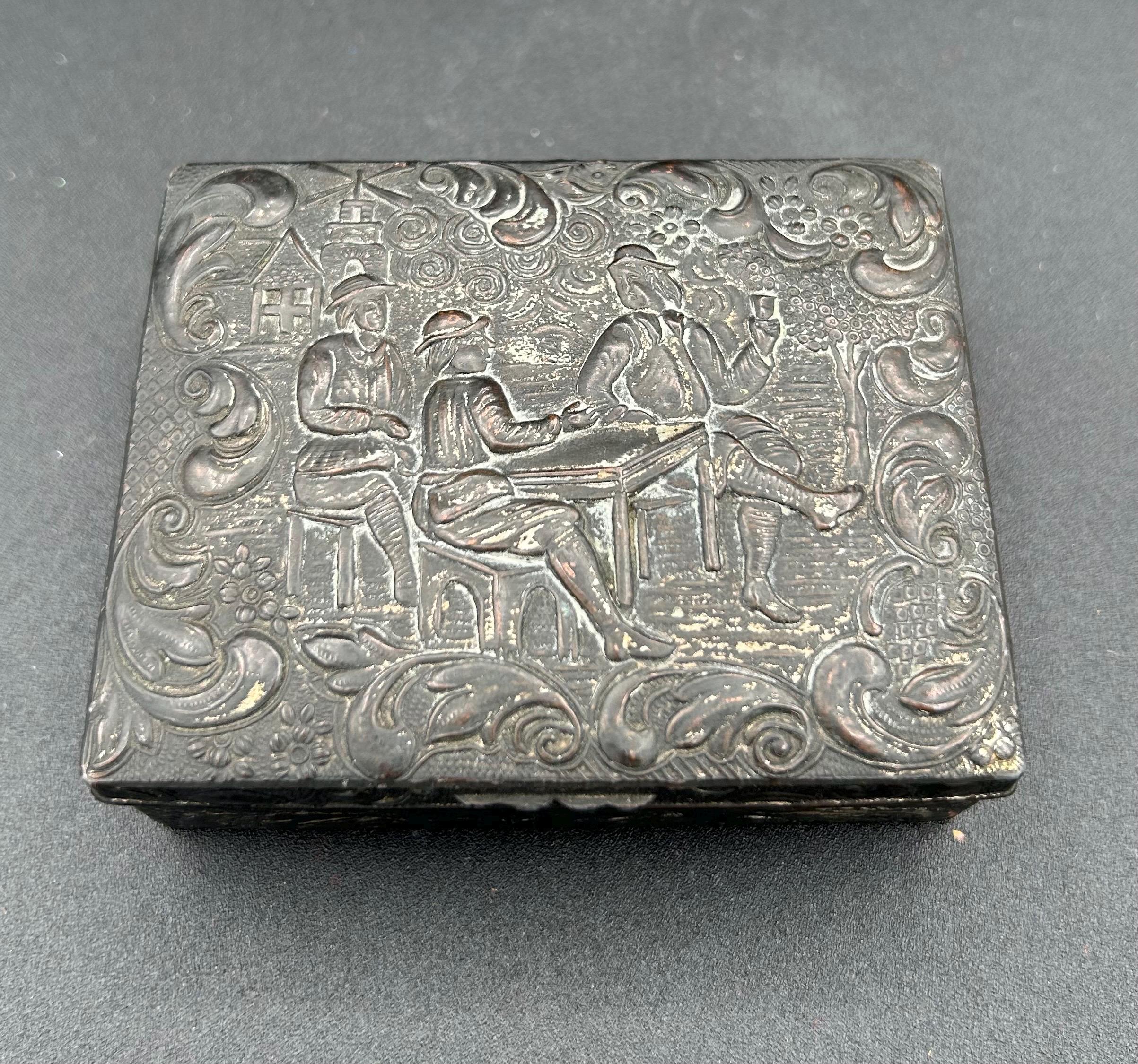 Silver950刻印 Cigarette Case 金槌目 日本製 110g Rare Beautiful Japanese Sterling Silver Cigarette Case C1930
