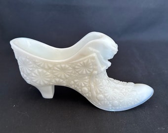 Fenton Milk Glass High Heel Shoe