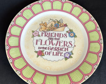 Mary Engelbreit Enesco Plate 8" Friends are the Flowers in the Garden of Life