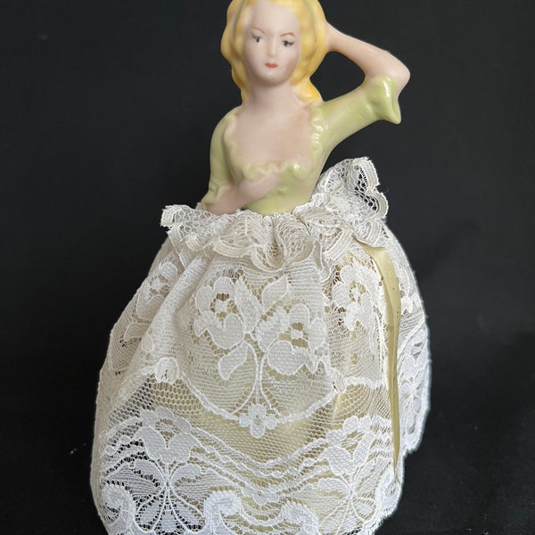 Half Doll Vintage Beautiful Pincushion Vintage 6 inch