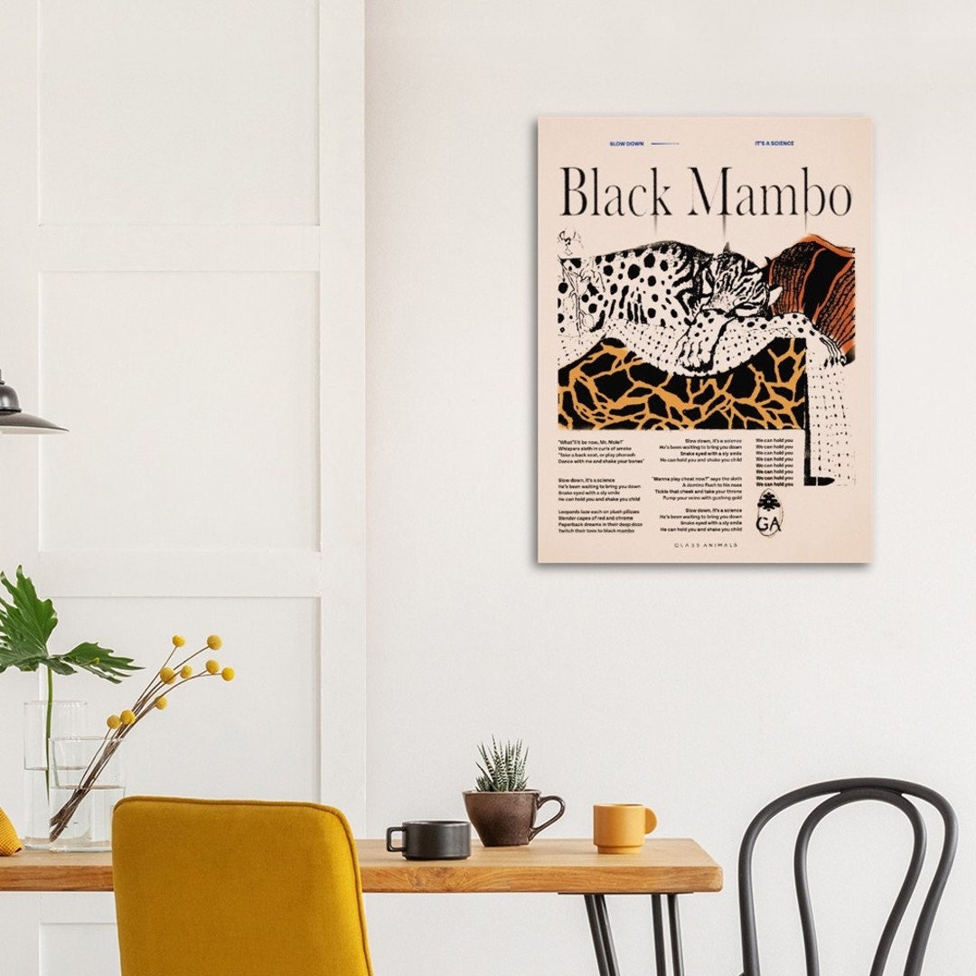 Glass Animals Black Mambo Poster Etsy