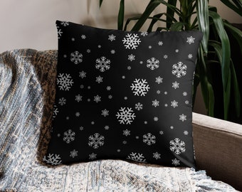 Snowflake pillow and cover, snowflake pillow cover, snowflake pillow cover 18x18, snowflake pillowcase, winter pillows, winter pillow covers