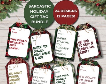 Funny Christmas Tags, Sarcastic Gift Tags, Funny Gift Tags, Printable Sarcastic Christmas Gift Tags, Sarcastic Holiday Tags, Sarcastic Tags