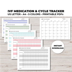 Tracker farmaci IVF, Tracker IVF minimalista, Tracker farmaci stampabile, Tracker IVF, Pianificatore IVF digitale, Organizzatore IVF, Diario ivf