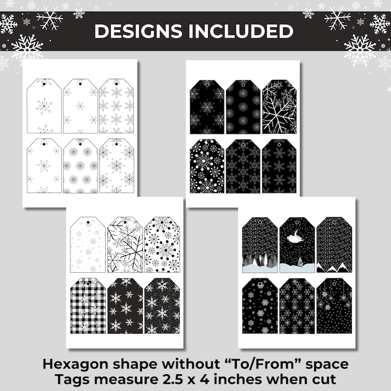 Black and White Christmas Tags - Il 794xN.5540866254 Mzih 