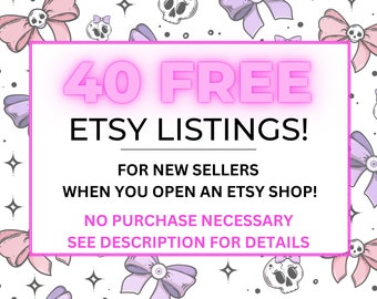 40 Free Etsy Listings, Etsy Referral Link, Free Listings, Listings Free, Get 40 Free Listings, Etsy Free Listings, Free Listings Etsy