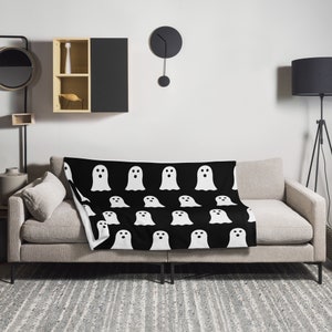 Ghost Throw Blanket - Black