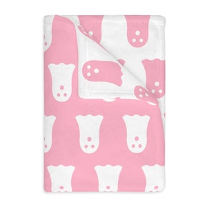 Reversible Pink Ghost Blanket, Pastel Pink Ghost Blanket, Pink Ghost, Halloween Throw, Ghost Throw, Ghost Blanket Throw, Halloween Blanket image 7