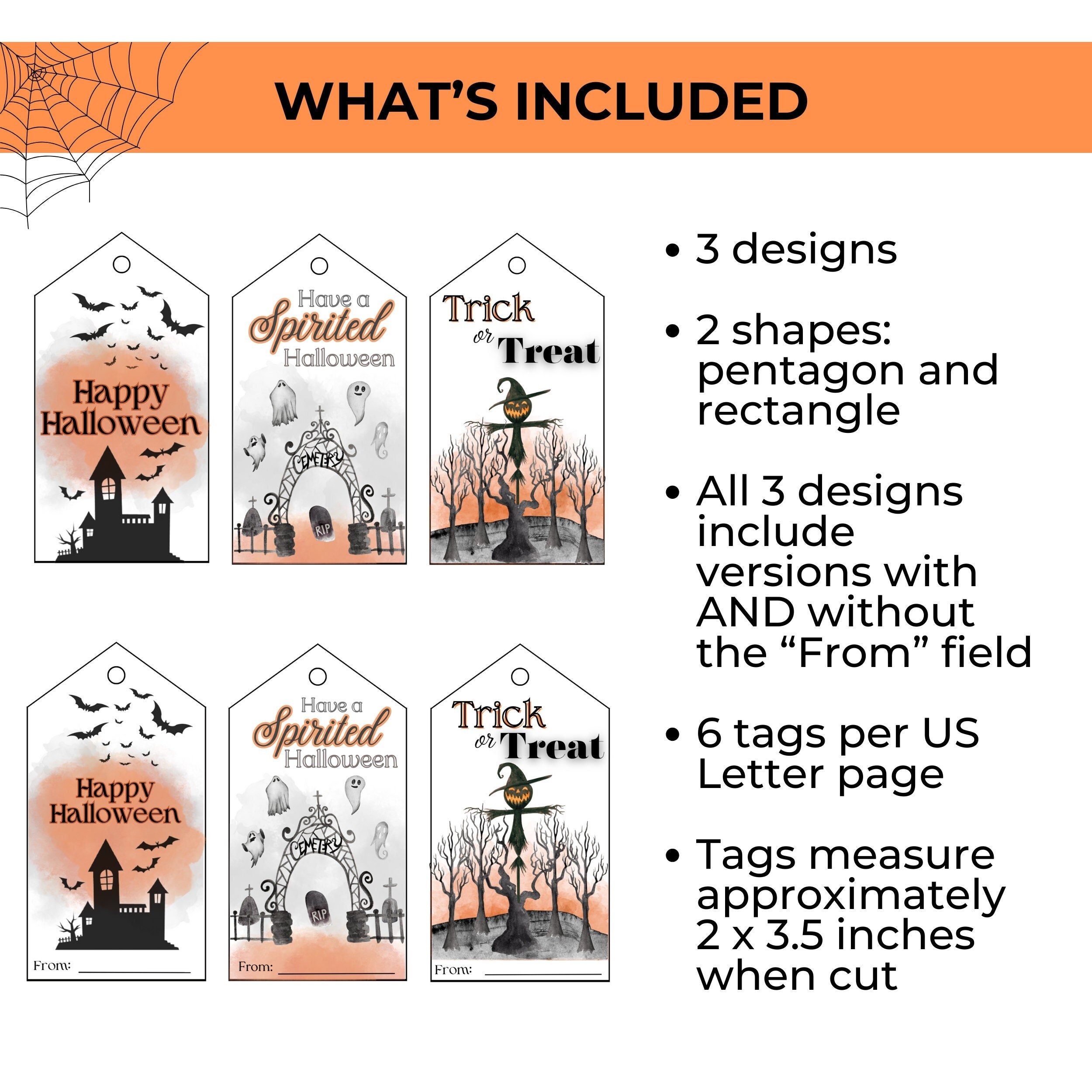 Halloween Tags Printable, Halloween Treat Tags Printable, Printable ...